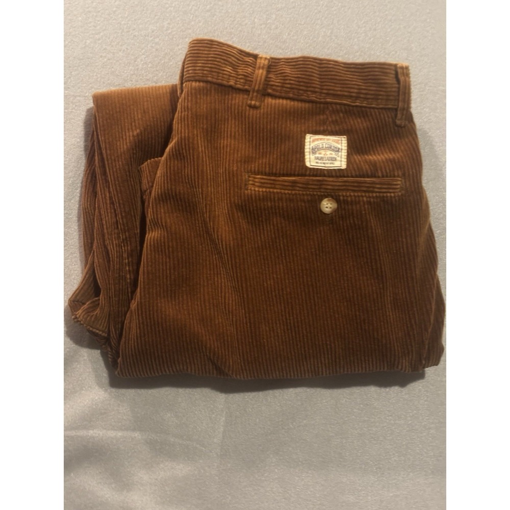 Polo Ralph Lauren Corduroy Pants Men's 31x28 Pleated Brown Vintage